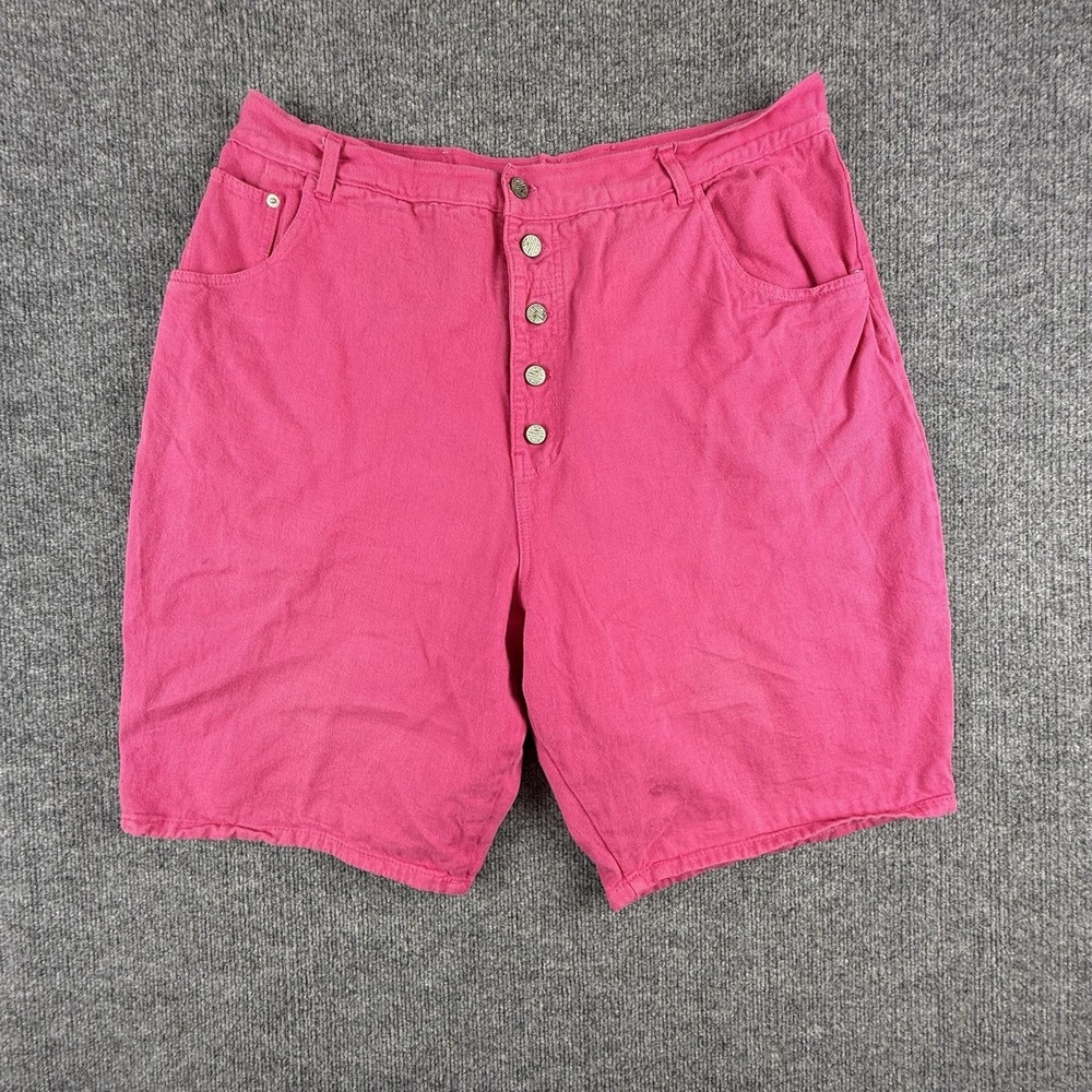 Vintage Gitano Shorts Womens 24W Pink Denim Bermuda Button Fly 5 Pocket Summer